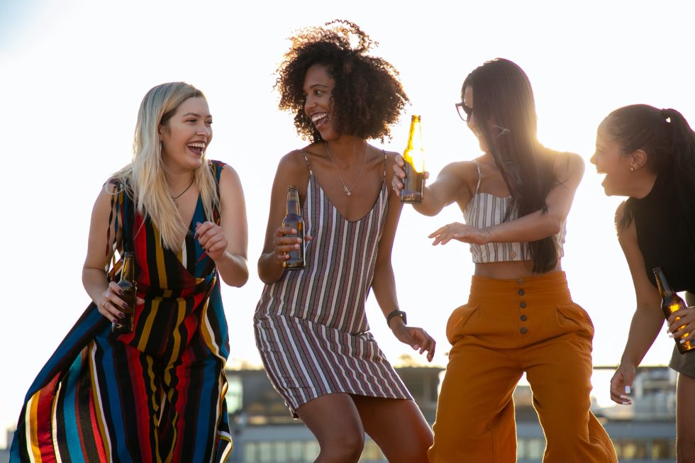 ladies having fun outdoors