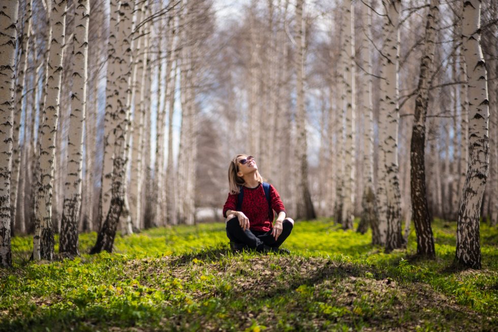 women in forest