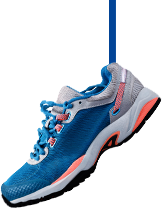 blue running shoe